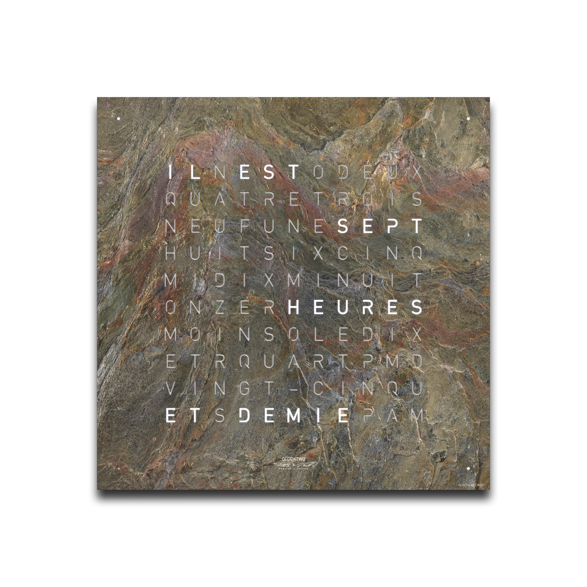 Cache avant pour l'horloge murale Earth 45 Français QLOCKTWO