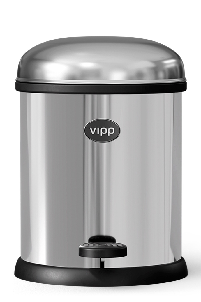 Bin poubelle à pédale 3L Vipp acier inoxydable