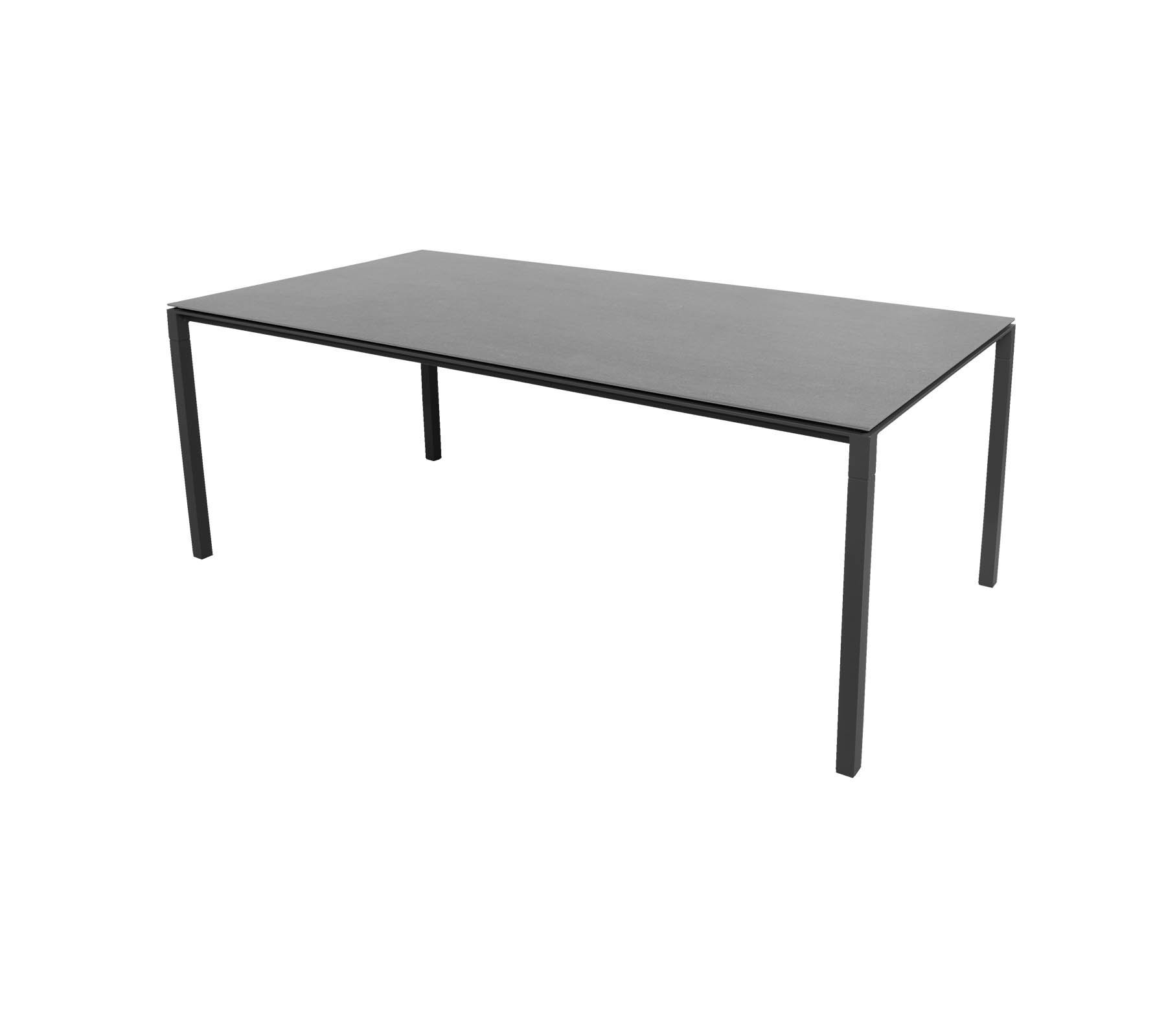 Pure Outdoor Table de salle à manger moyenne L 200 x P 100 x H 74 cm Cane-Line Structure gris lave Plateau gris basalte
