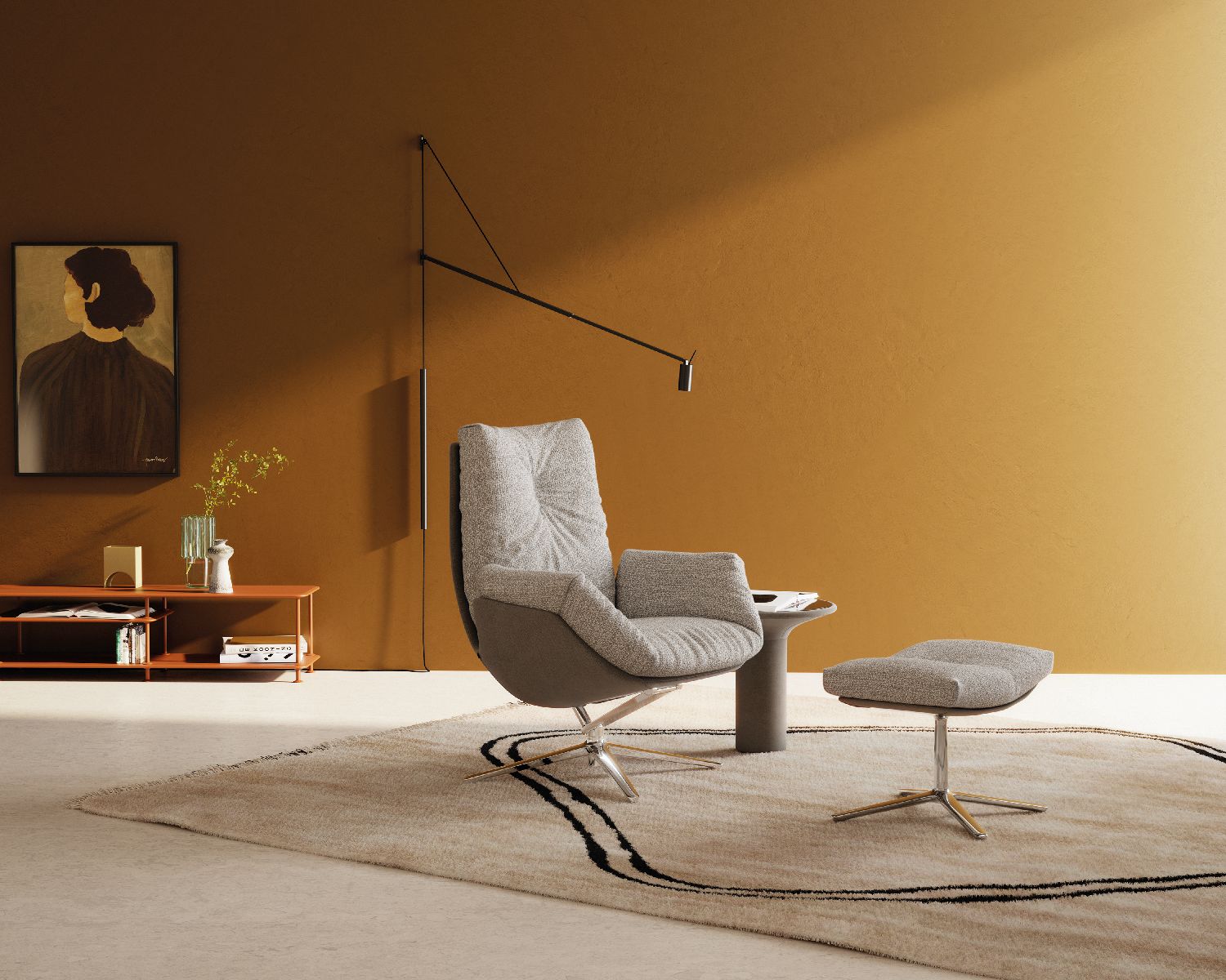 Cordia Lounge Fauteuil avec Tabouret Combinaison préférée 286 Cor QUICK SHIP