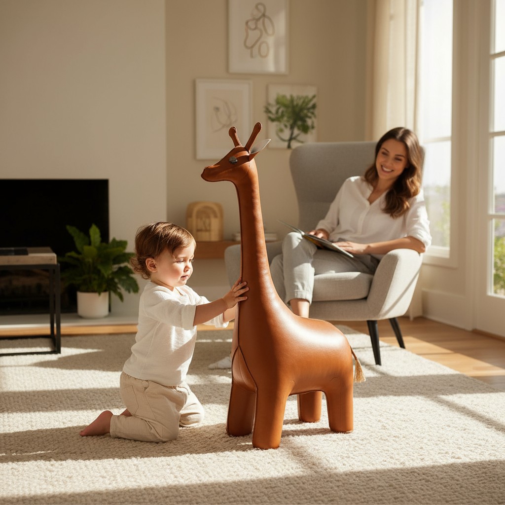 Animal en cuir XXL Butoir de porte Girafe Züny 