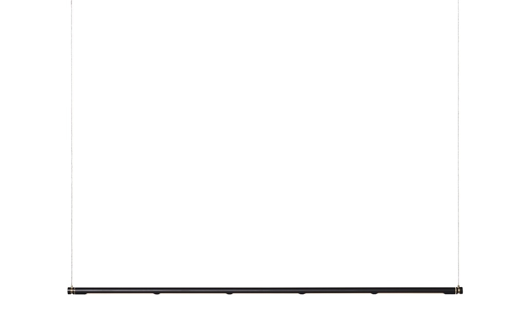 Schwarze Oneline Hängeleuchte von Fritz Hansen, moderne Pendelleuchte für Wohnzimmer und Essbereich.