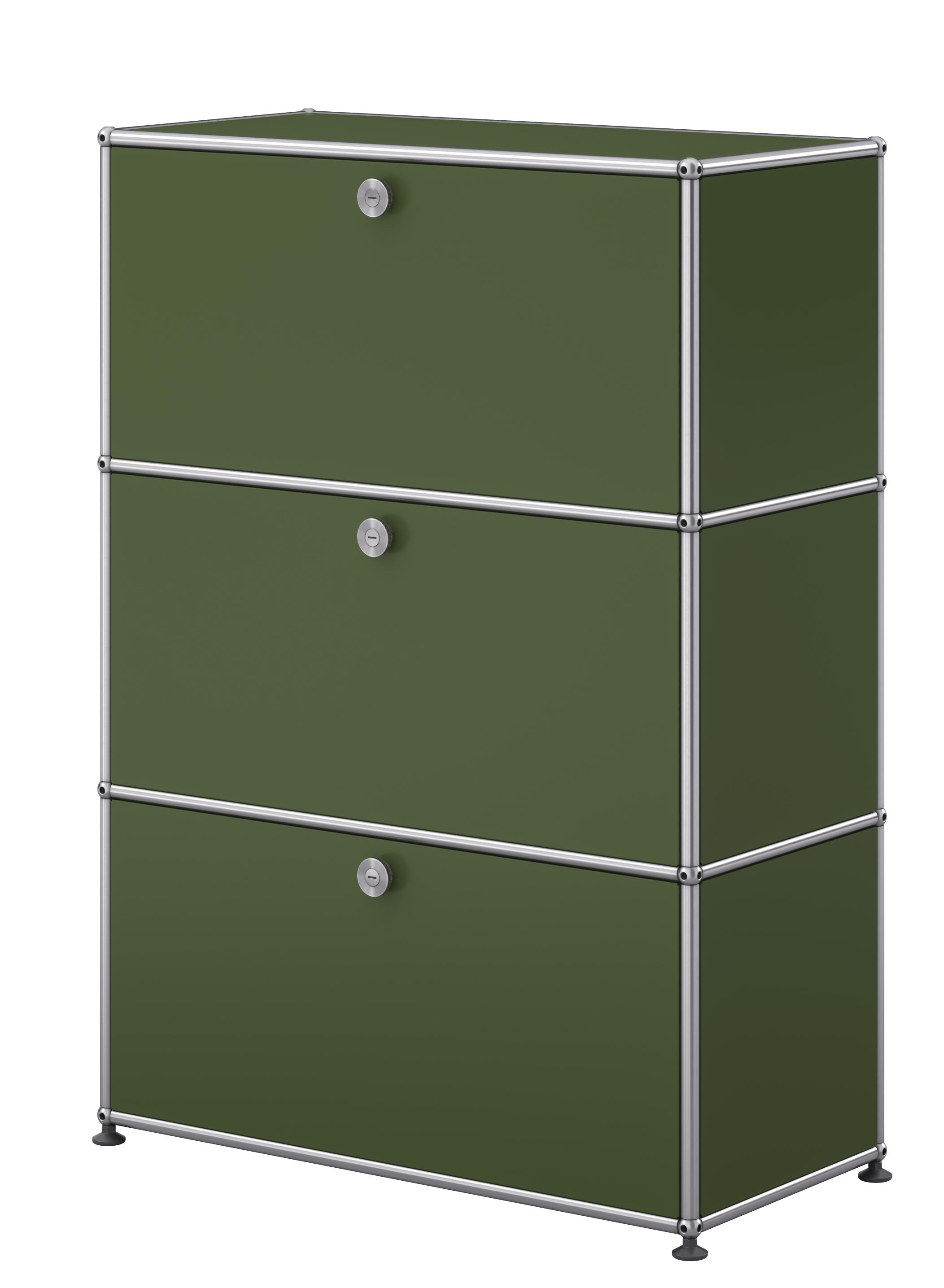 Planche à roulettes USM Haller G1 à 3 portes – Livraison rapide Vert olive