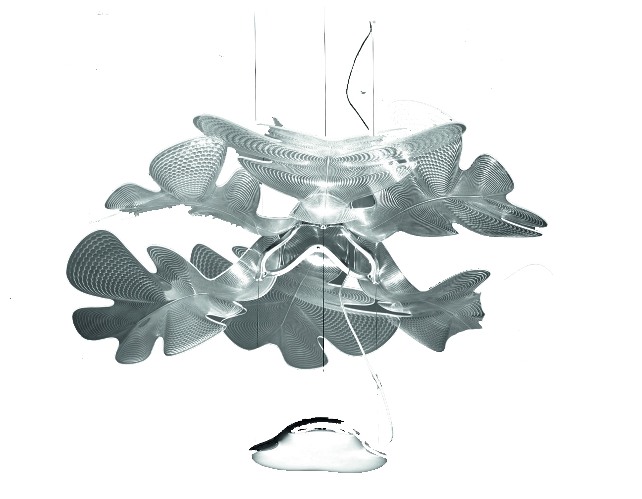 Chlorophilie suspension structure chrome diffuseur transparent Artemide