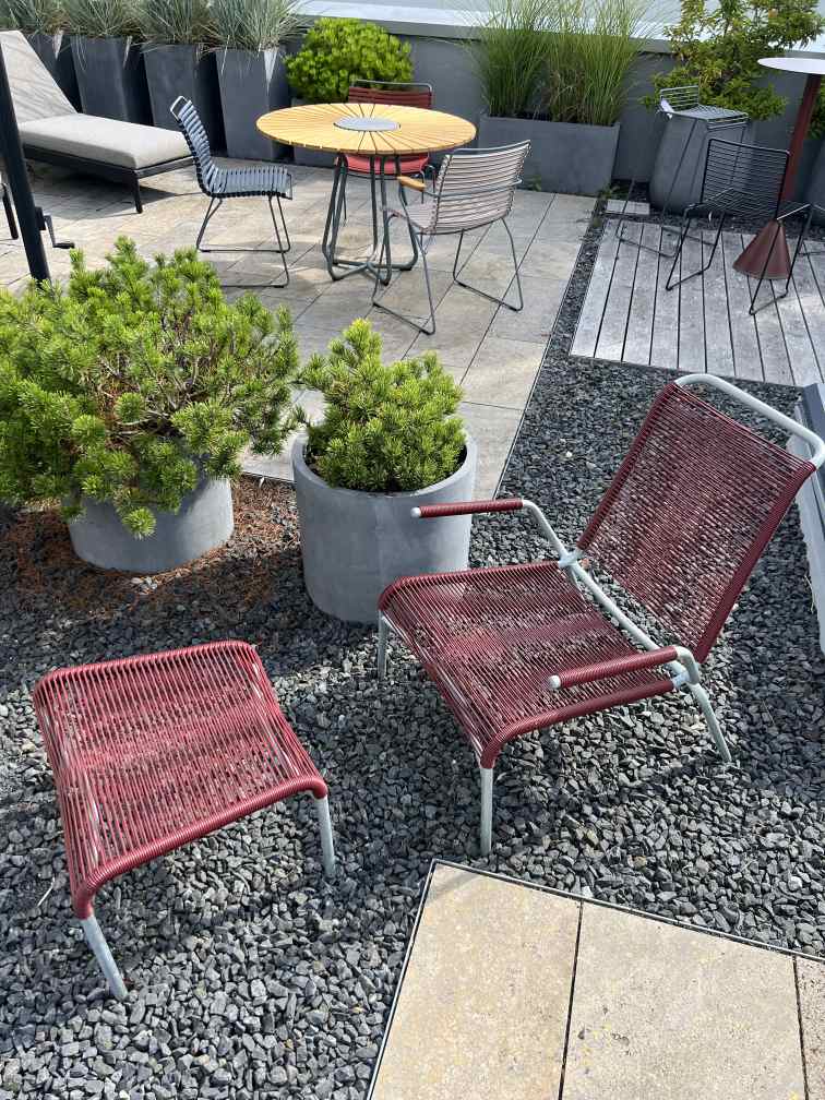 Altofer Lounge Fauteuil + Tabouret Combinaison Extérieur Embru Pièce d'exposition