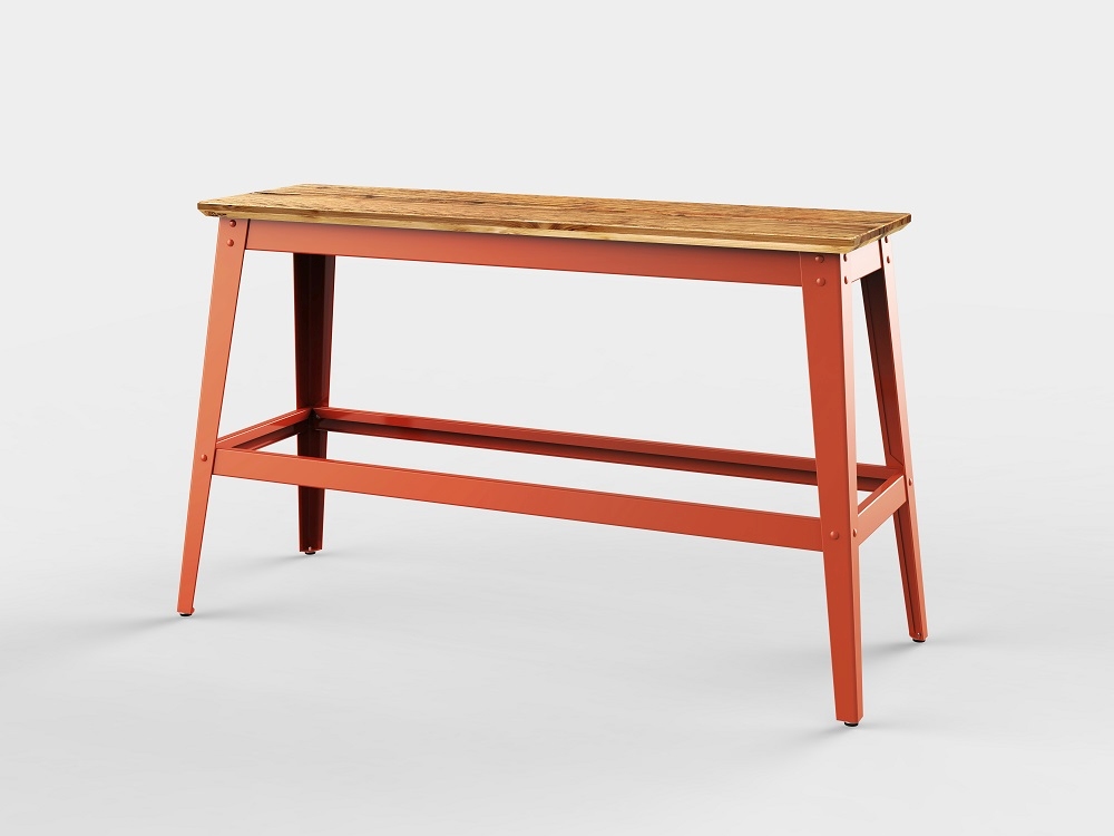 6Grad haute banque 180 cm Jan Cray Rouge Orange-Bois Recyclé