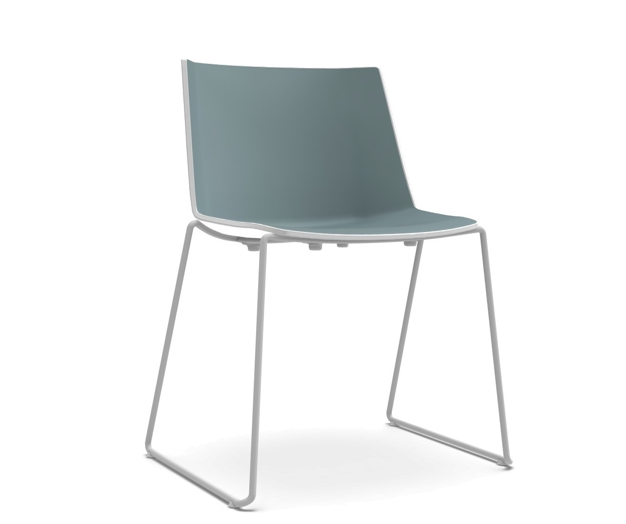 AÏKU Chaise châssis de patin blanc MDF Italia