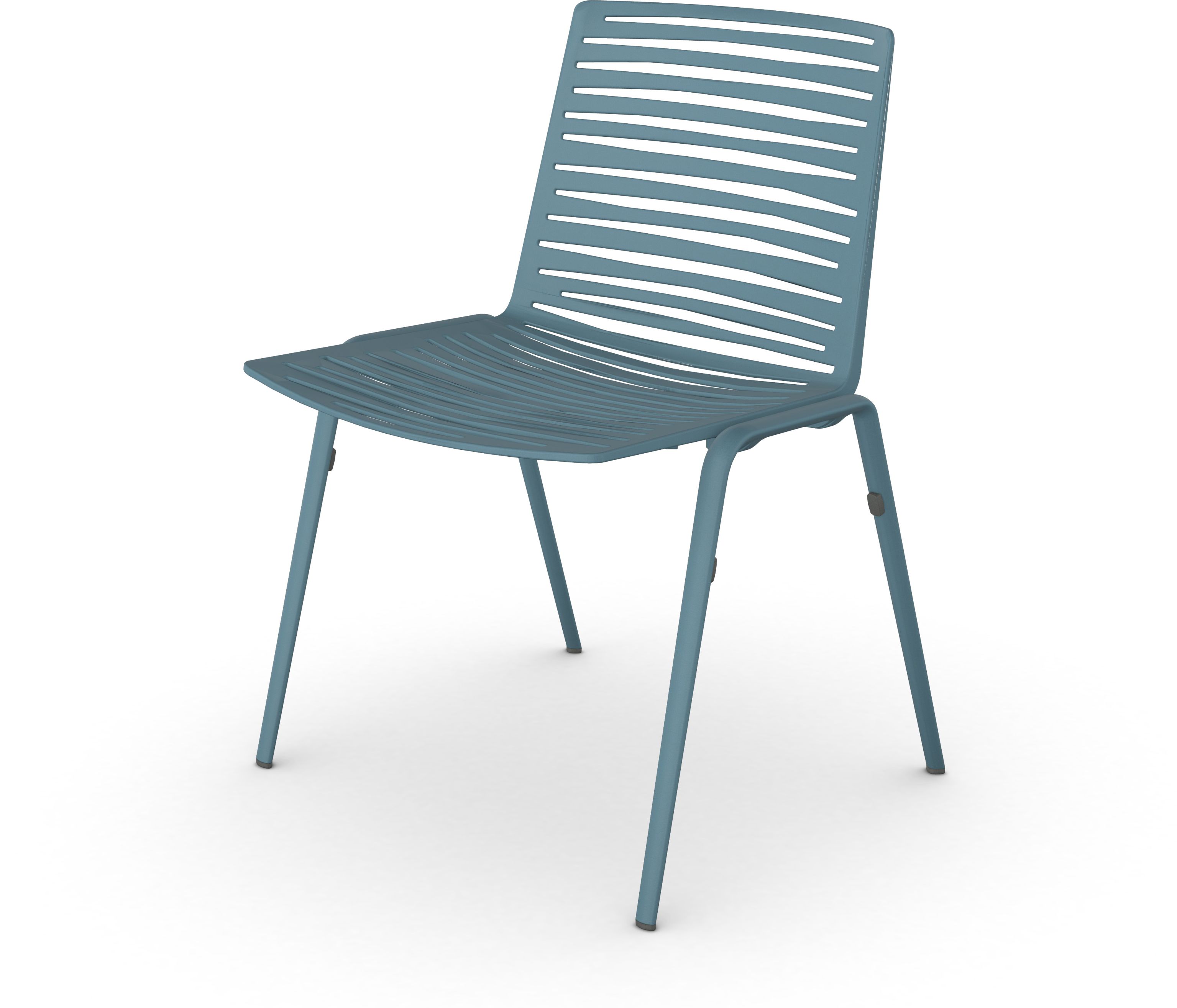 Zebra Outdoor Stuhl Fast, blauer Gartenstuhl mit Lattenmuster, moderner Design Stuhl für Terrasse und Balkon.