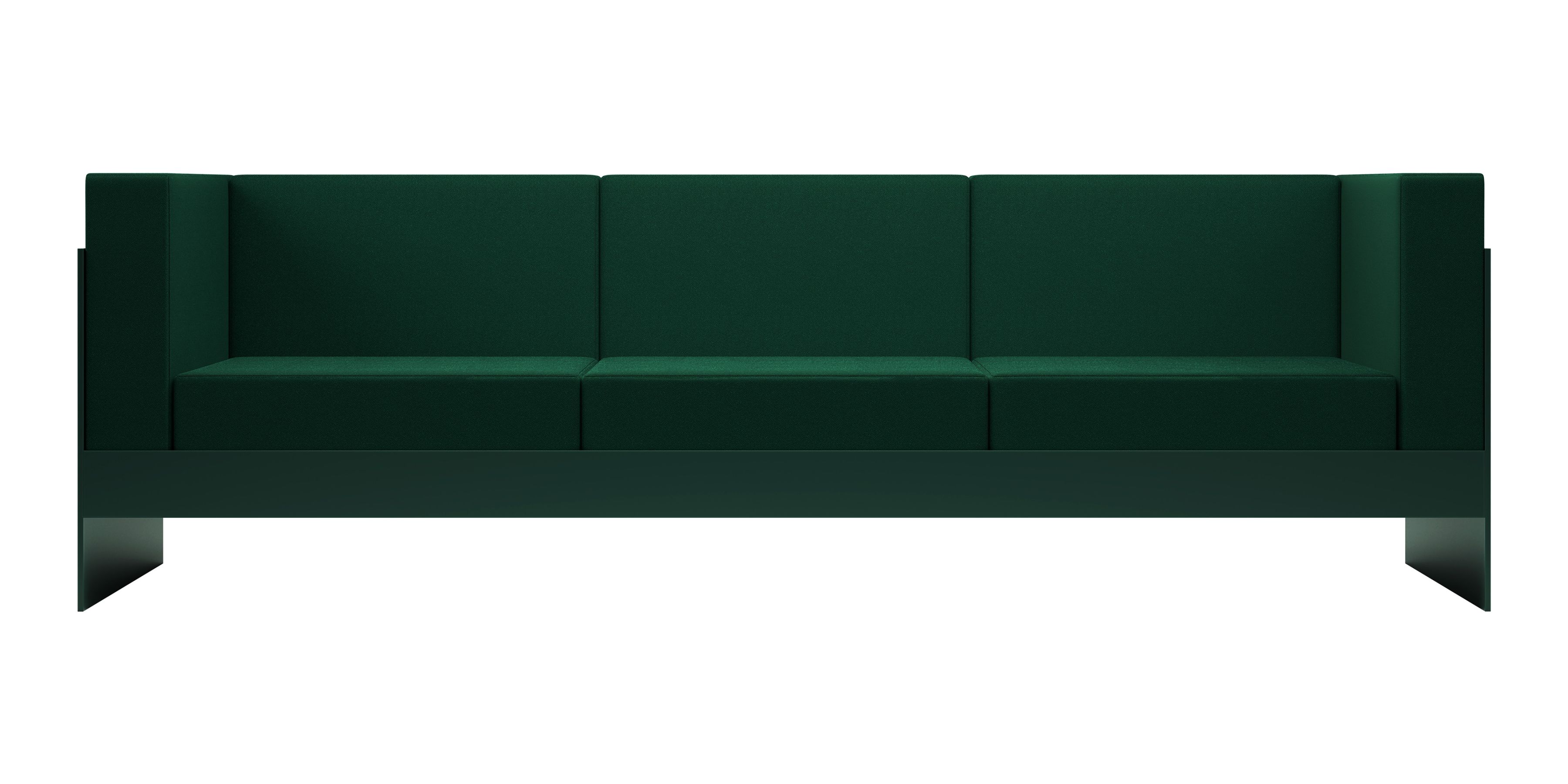 Dunkelgrünes Standard Sofa von New Tendency mit geradlinigem Design für modernes Wohnzimmer.