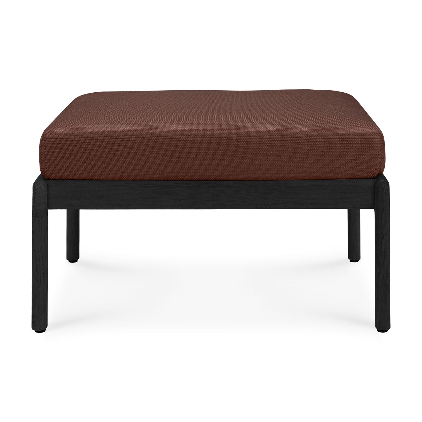 Pouf d'extérieur Jack Outdoor en teck noir et bordeaux Ethnicraft