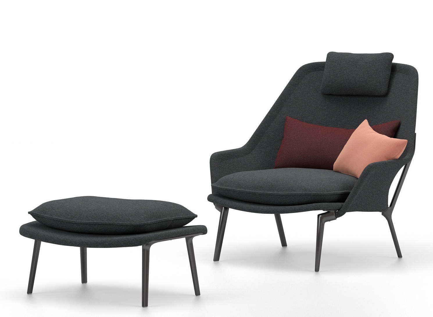 Slow Chair & Ottoman Fauteuil en tissu Vitra 
