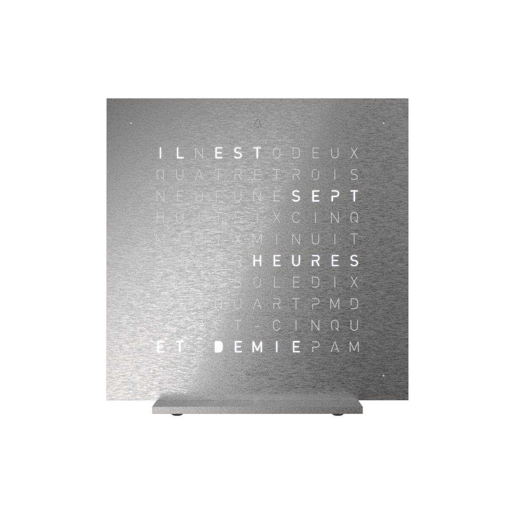  Earth 13.5 Steel Series Horloge de table version / Montre Français QLOCKTWO
