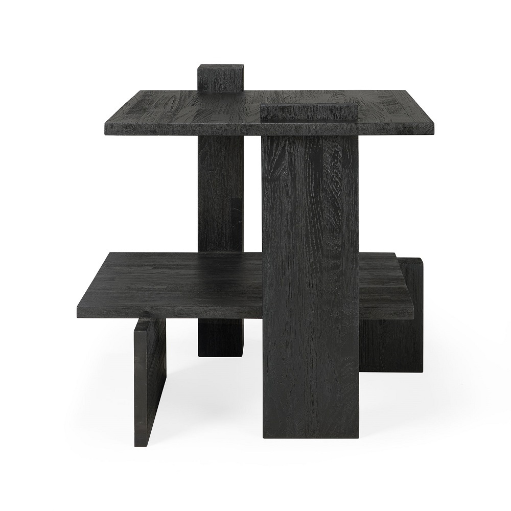 Teak Abstract Side table Table d'appoint Noir Ethnicraft