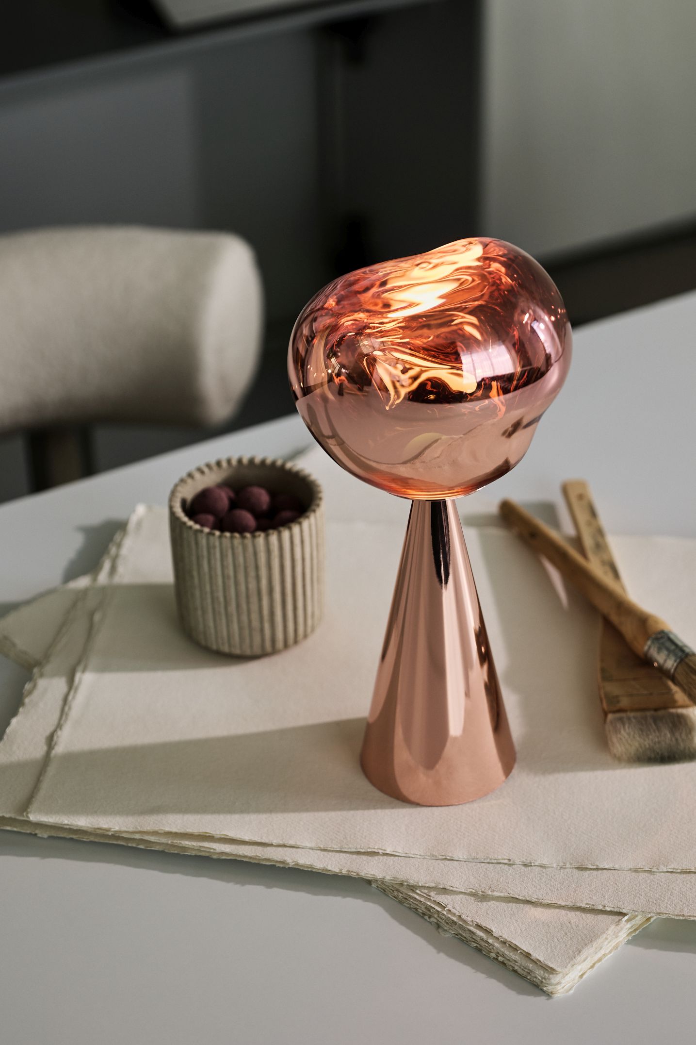 Melt Portable LED Lampe de table Argent Tom Dixon