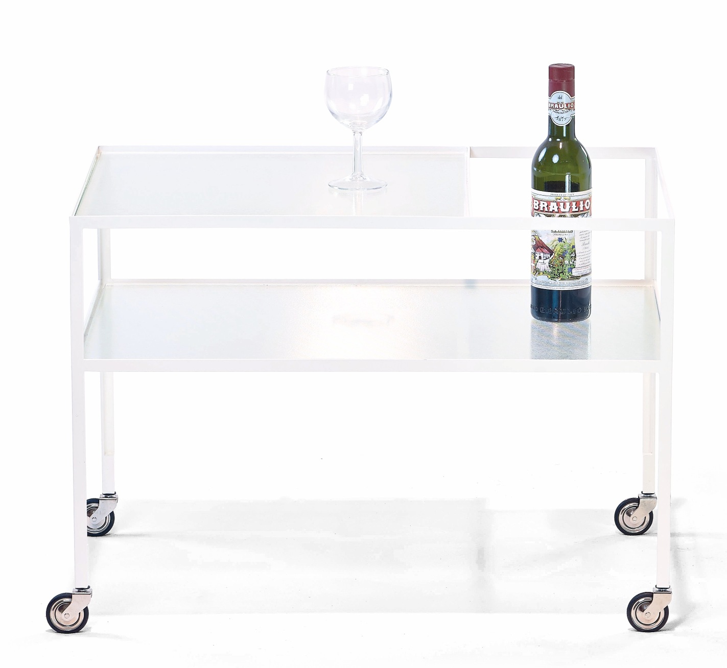 Chariot de bar blanc Richard Lampert