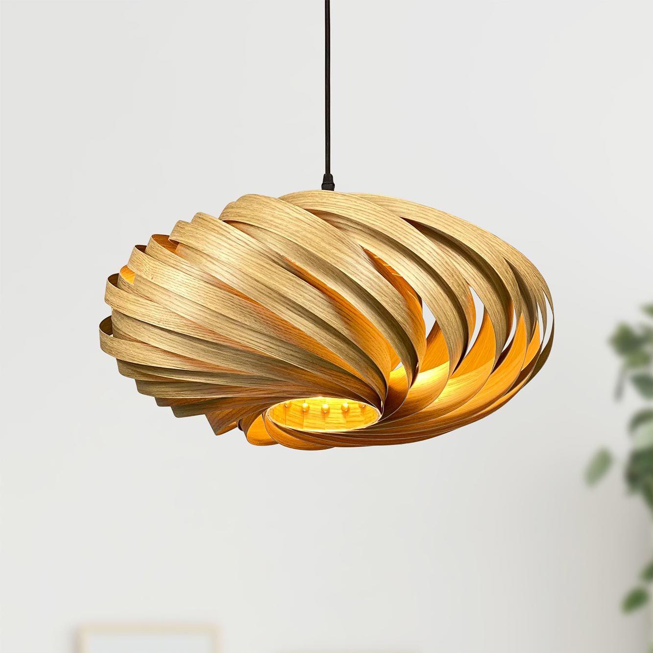 Veneria Lampe à suspendre Ø50 cm Chêne Gofurnit
