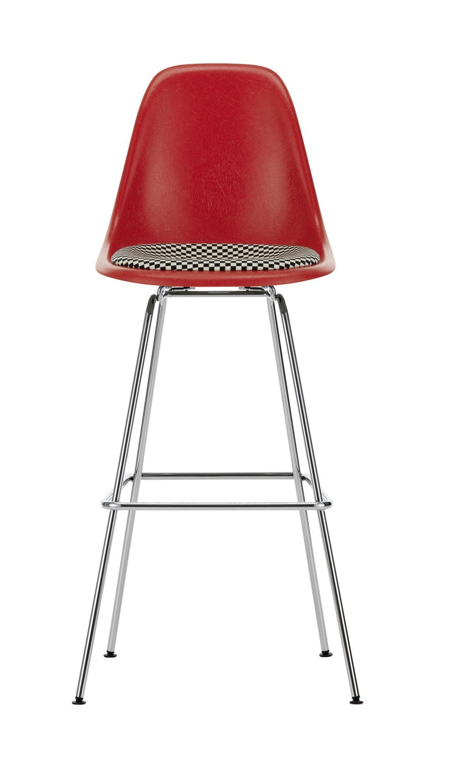 Eames Fiberglass Bar Stool High Tabouret de bar avec coussin d'assise Vitra 