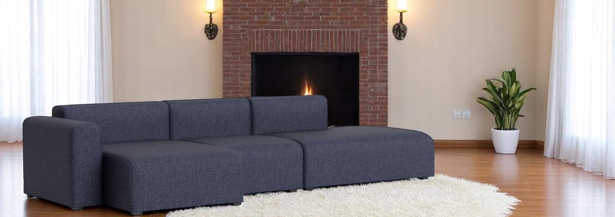 Canapé Mags 3 places Combination 4 Low Armrest avec accoudoir à gauche Hay  