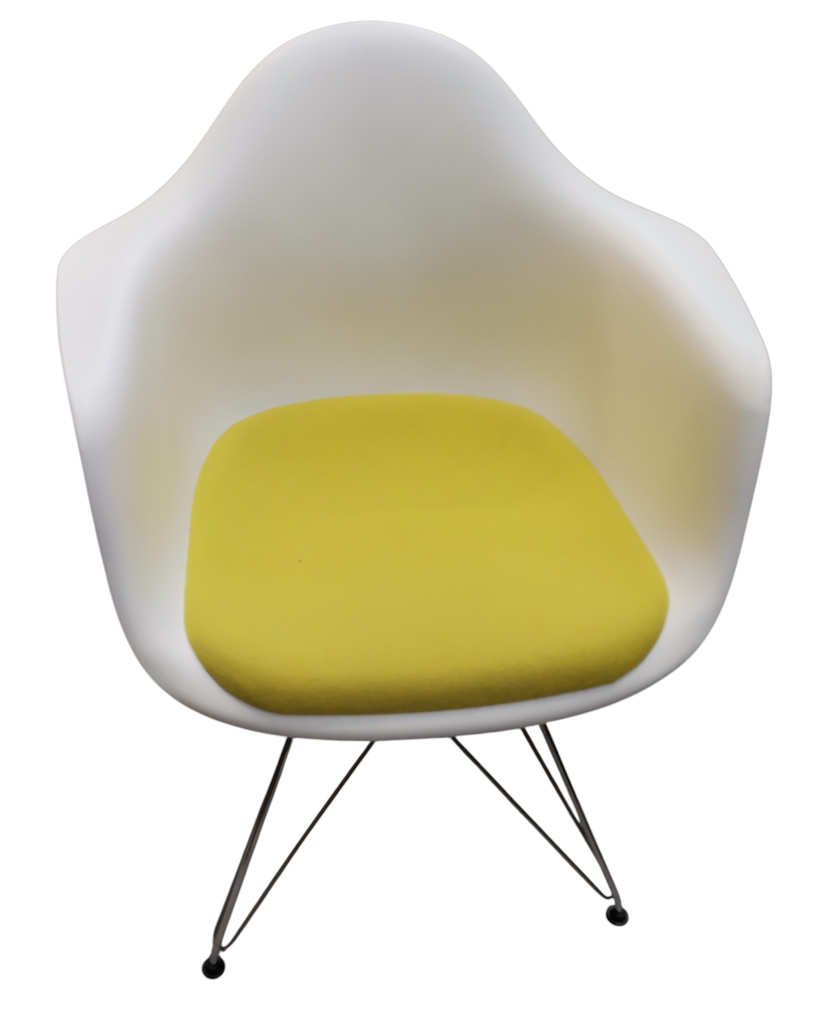 Eames Plastic Arm Chair DAR chaise avec coussin d'assise Vert / Jaune Vitra OBJECTS IMPARFAITS