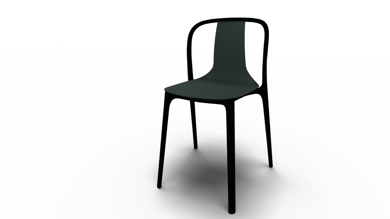 Belleville Chair Plastik Stuhl Vitra in Basalt: Moderner Stuhl für Esszimmer und Wohnbereich.