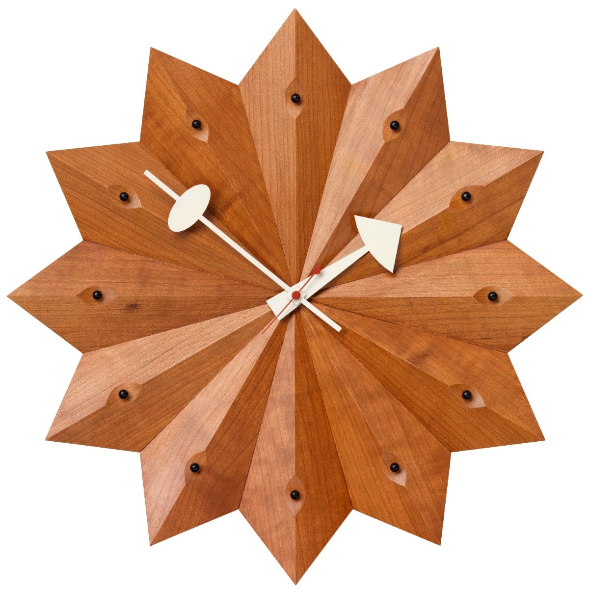Fan Clock Horloge Murale Bois De Cerisier Vitra