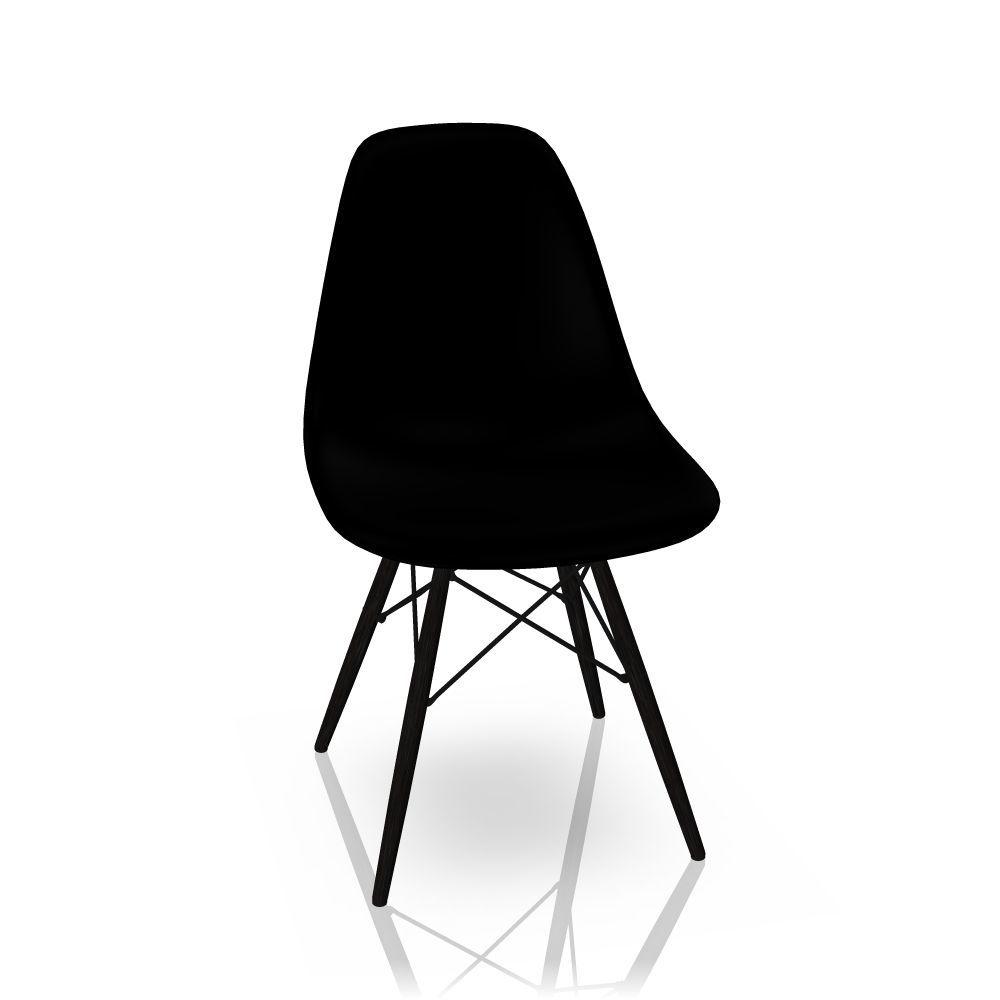 Eames Plastic Side Chair DSW Chaise Vitra Erable noir - Noir profond