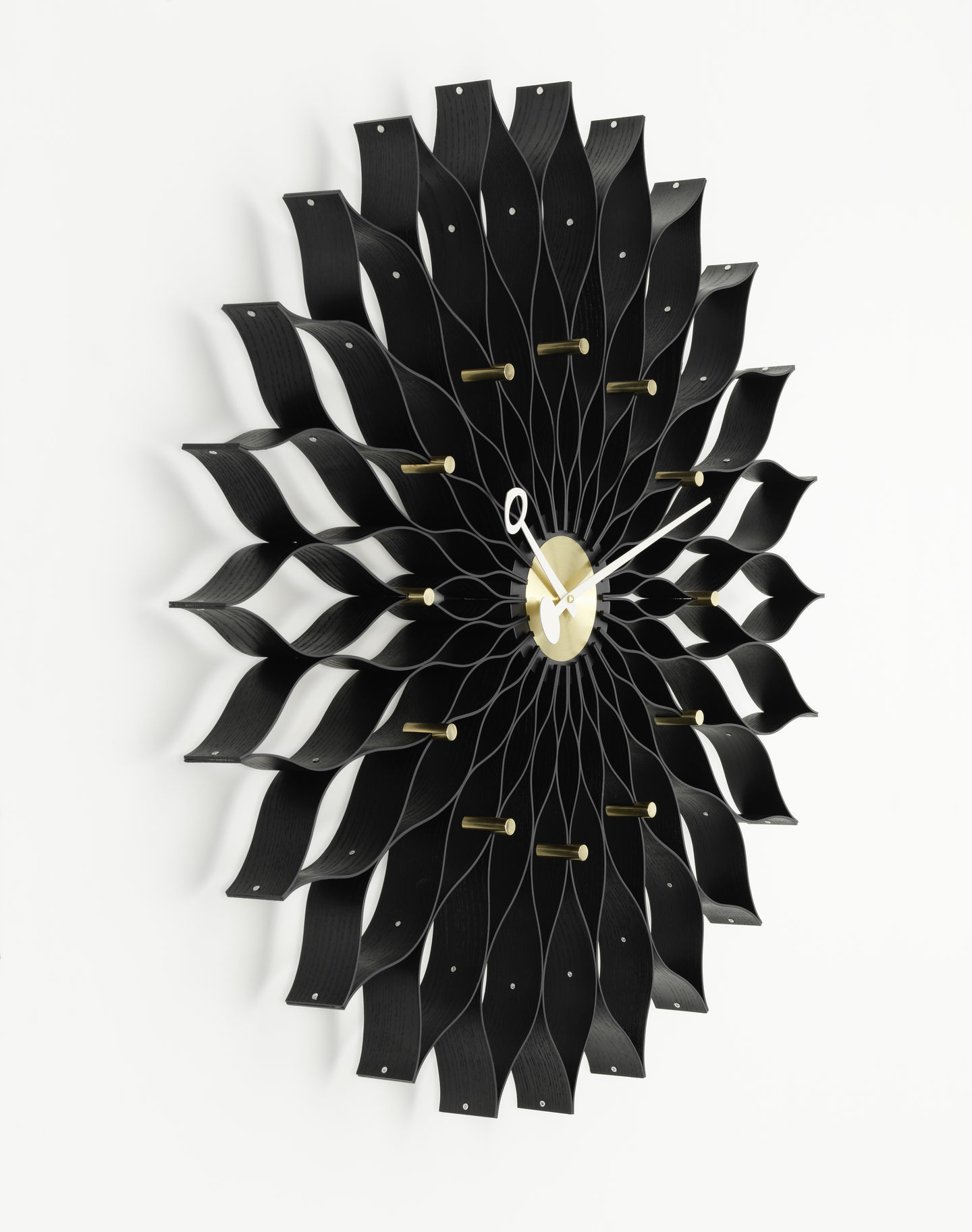 Sunflower Clock Horloge Murale Vitra Frêne noir / Laiton