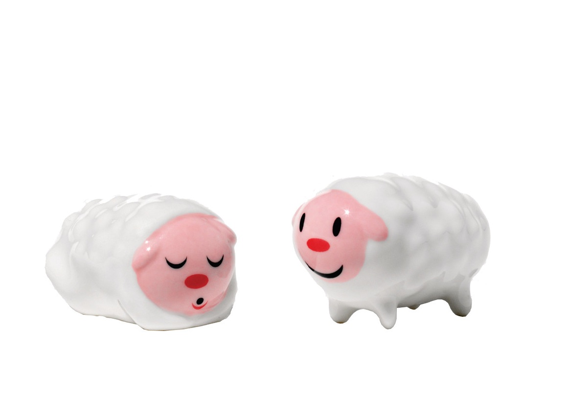 AMGI10SET3 Tiny Little Sheeps Figurine en porcelaine 2-er Set Alessi