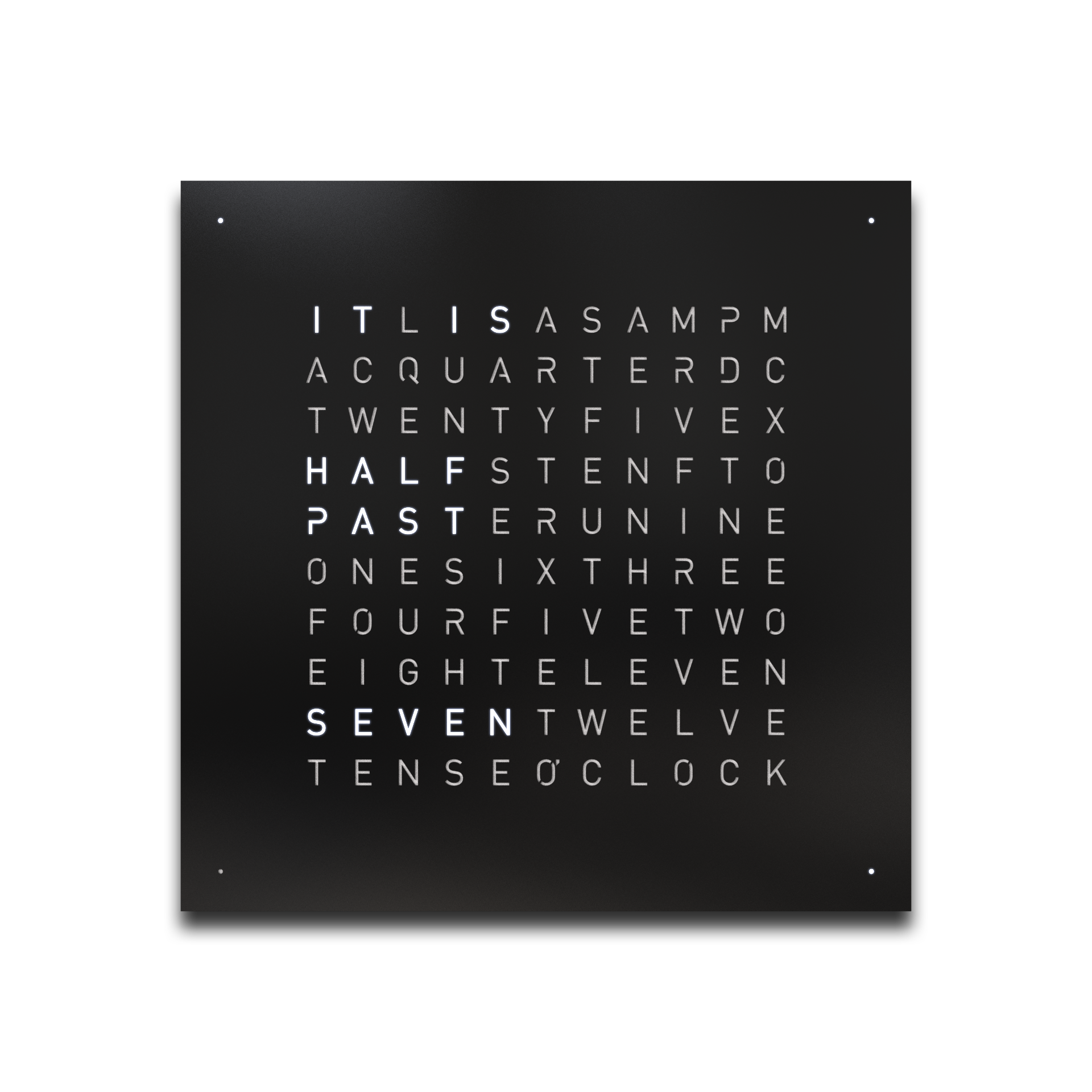 Cache avant pour l'horloge murale Earth 45 Anglais QLOCKTWO