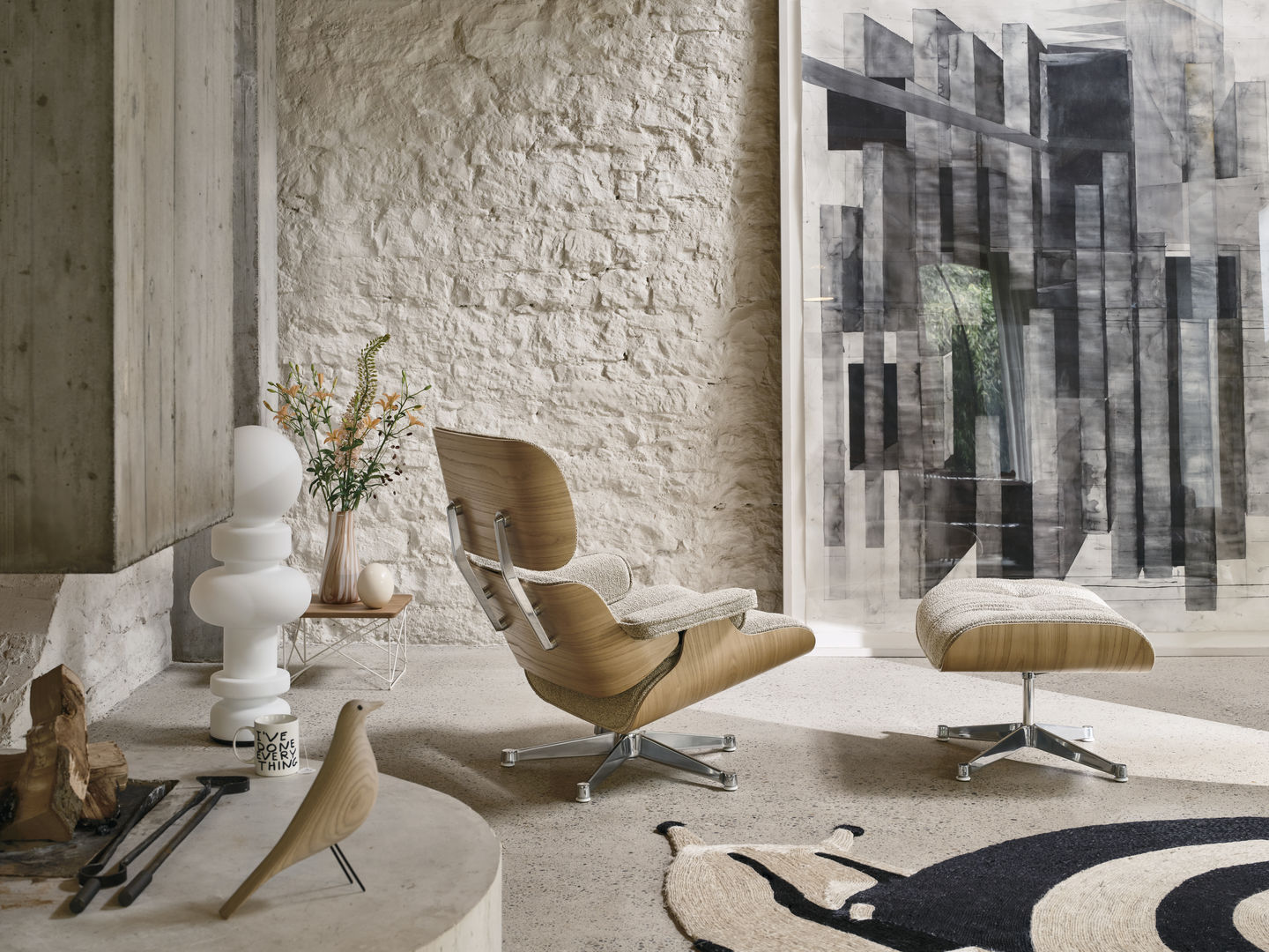 Eames Lounge Chair & Ottoman Armchair CONFIGURATEUR Cuir Premium F / Cuir Natural Vitra