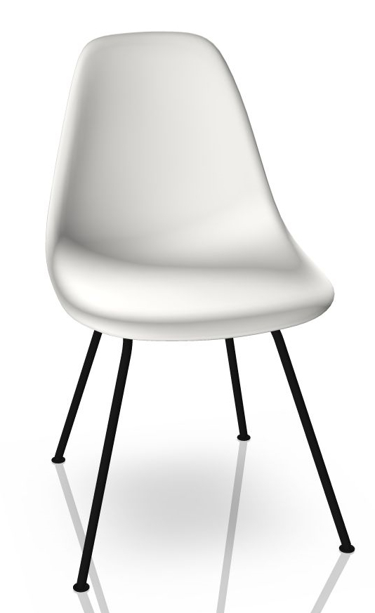 Eames Plastic Side Chair DSX Chaise Vitra Noir - Blanc