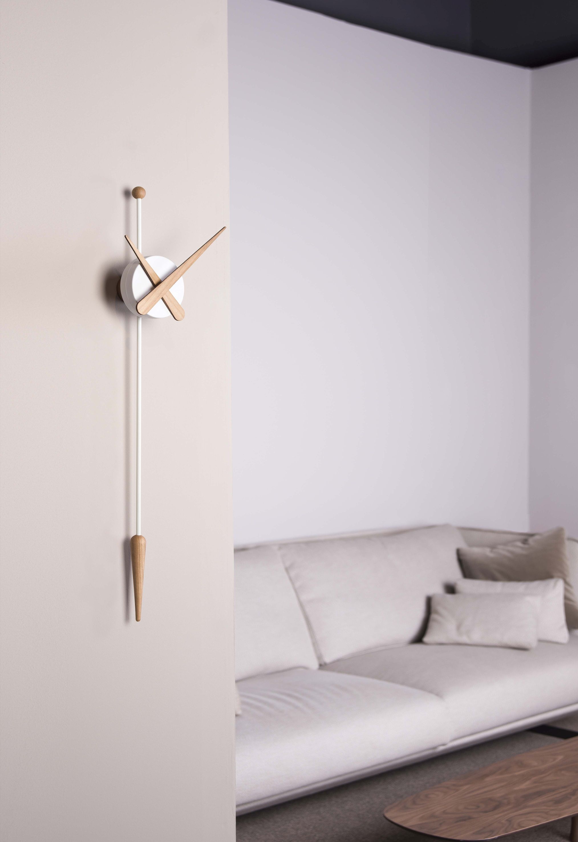 Punta horloge murale chêne/blanc nomon