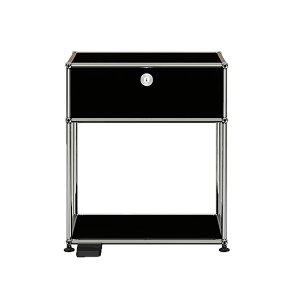 E table de chevet lumière dimmable noir graphite USM Haller