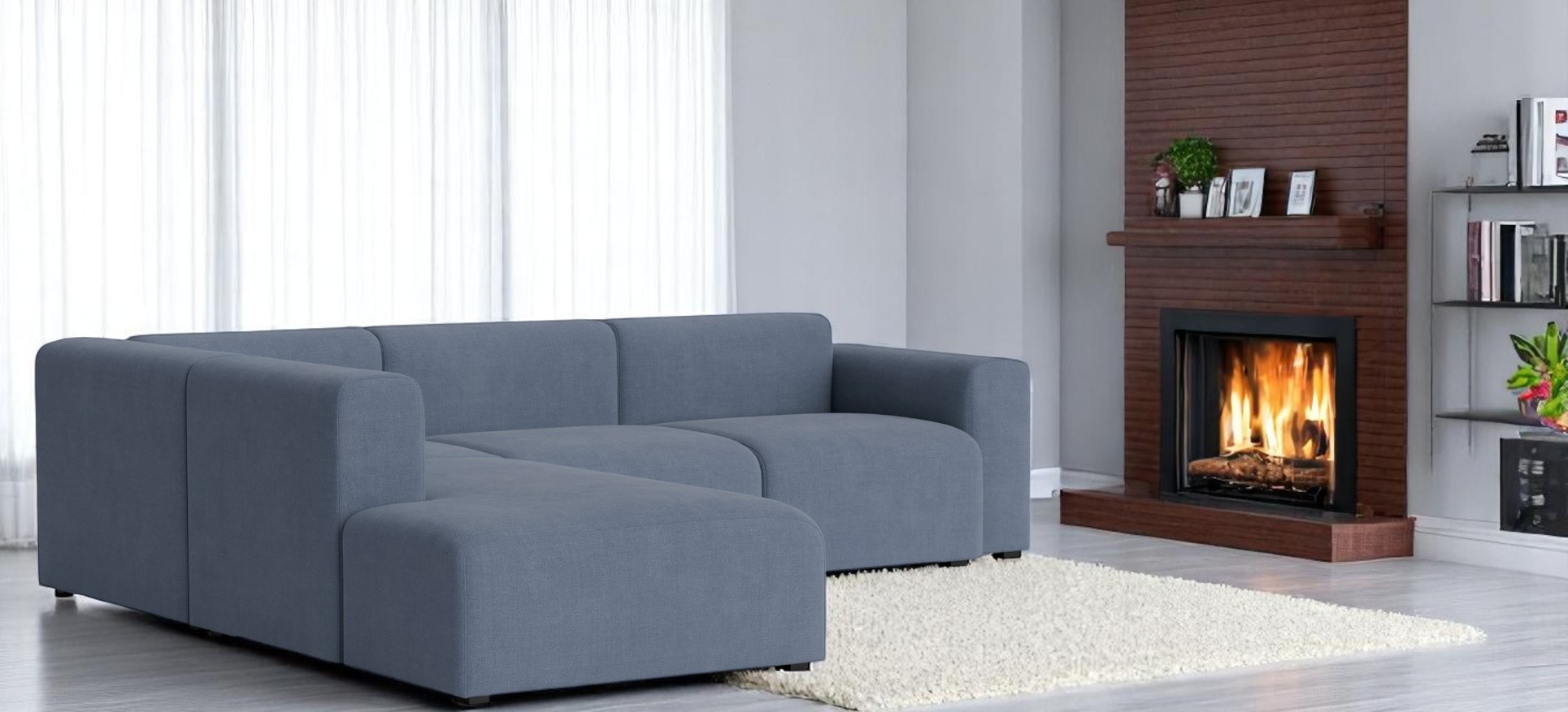 Mags Sofa Corner Combination 2 Low Armrest avec accoudoir à gauche Hay 