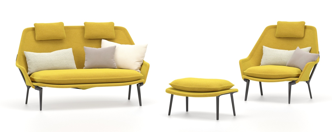 Slow Chair & Ottoman Fauteuil en tissu Vitra 