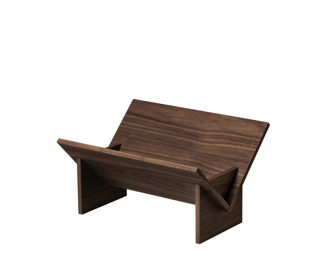 Oakland Bücherhalter aus Walnussholz von Santa & Cole, modernes Design für Bücher und Zeitschriften.