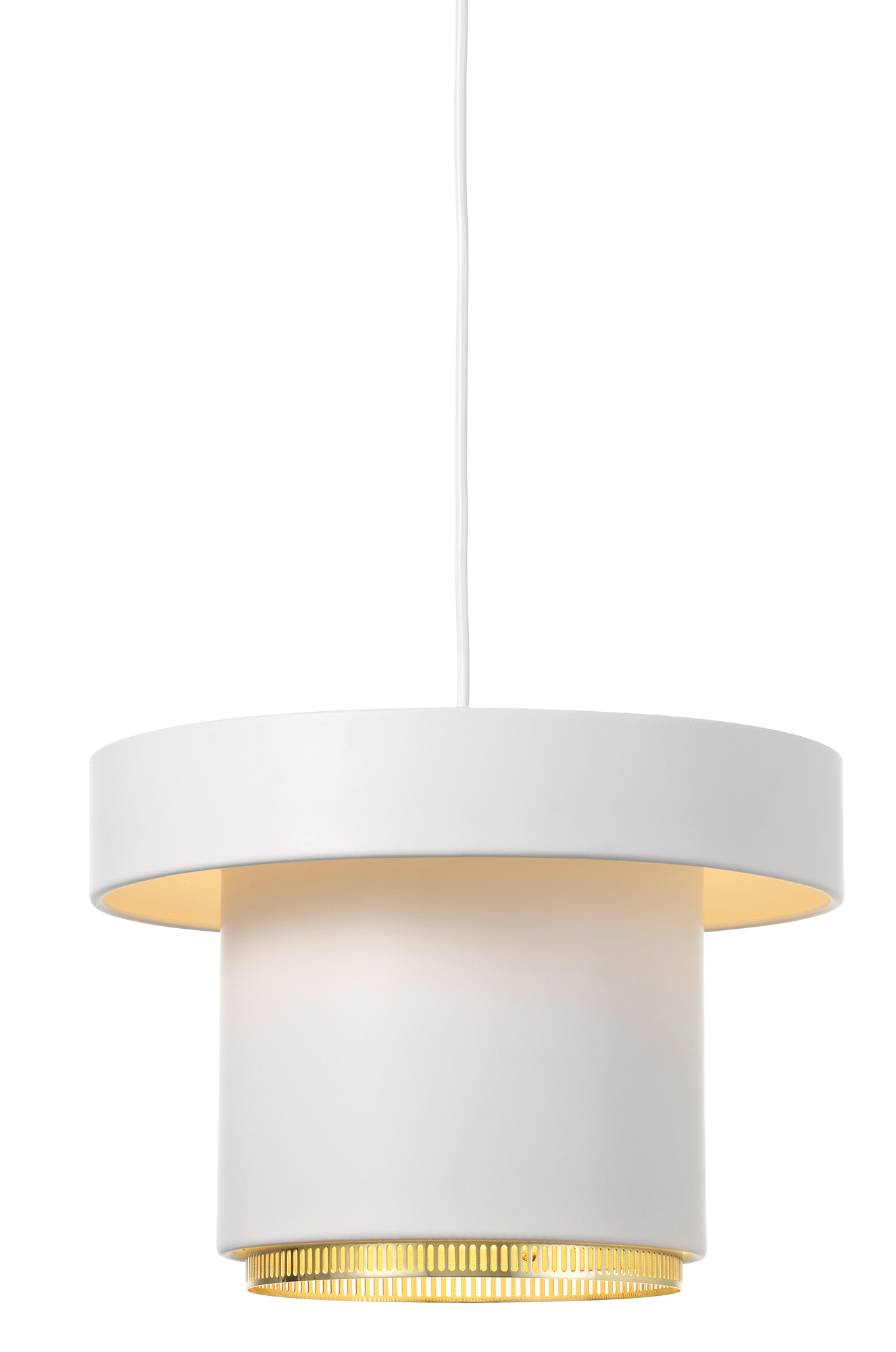 A201 Pendant light Lampe de suspendue Artek Blanc - Laiton