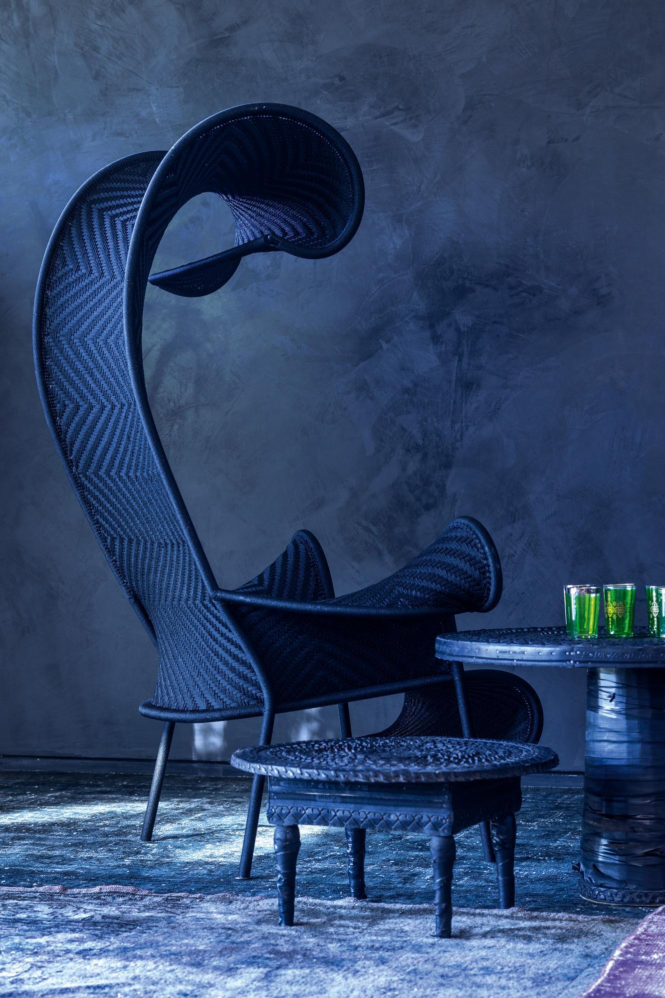 Shadowy Sessel M' Afrique Collection Moroso-Blau 16