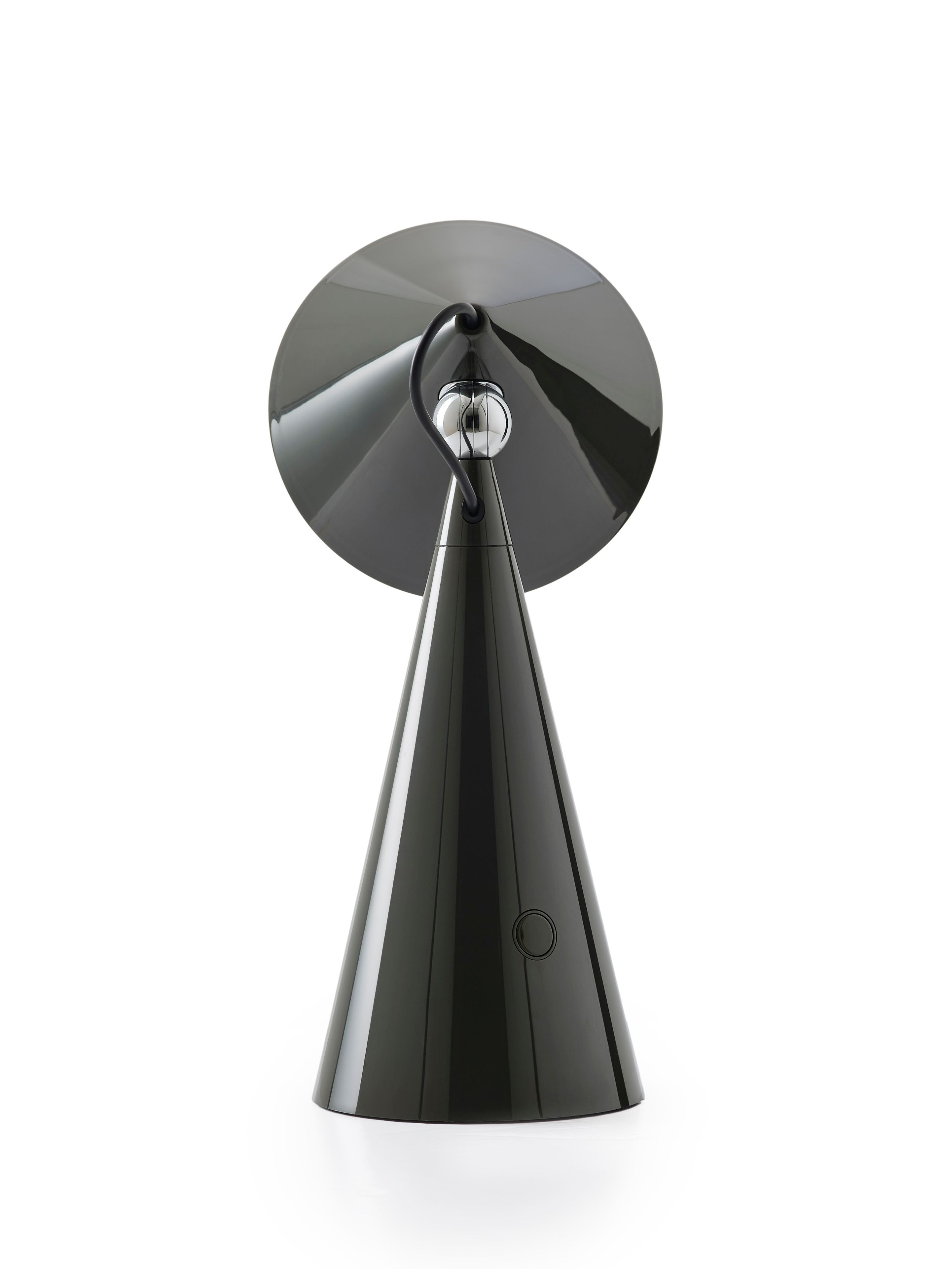 Schwarze Pose Akkuleuchte LED Tischleuchte von Tom Dixon, Kegelform, modernes Design für Innenräume.