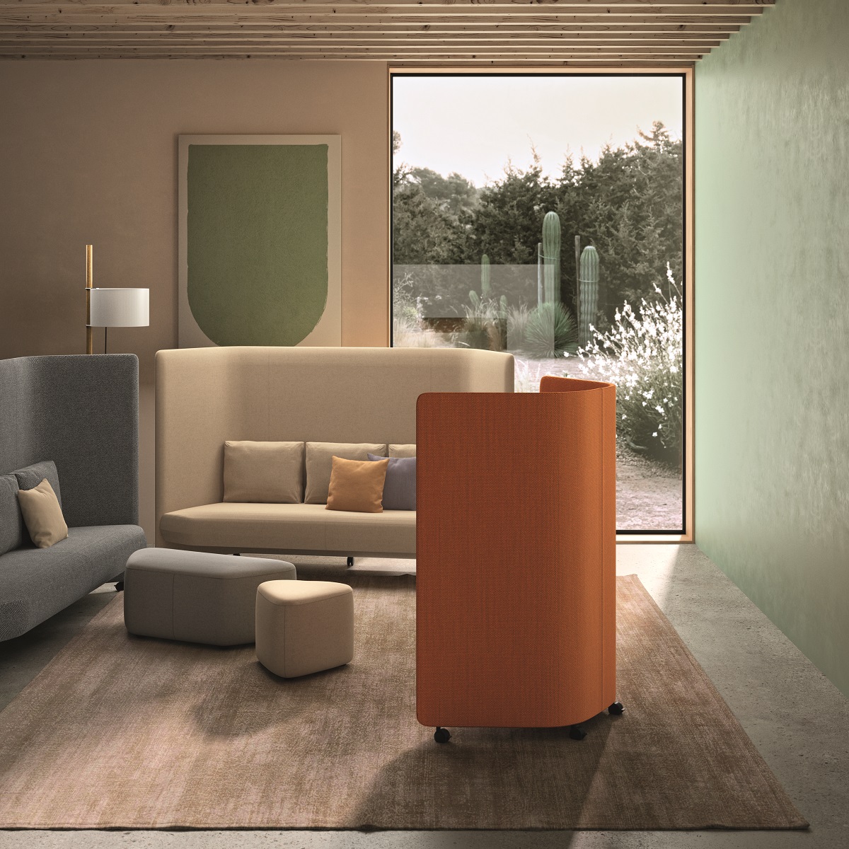 In Out Office RS2264 Ottoman tabouret sur roulettes Andreu World