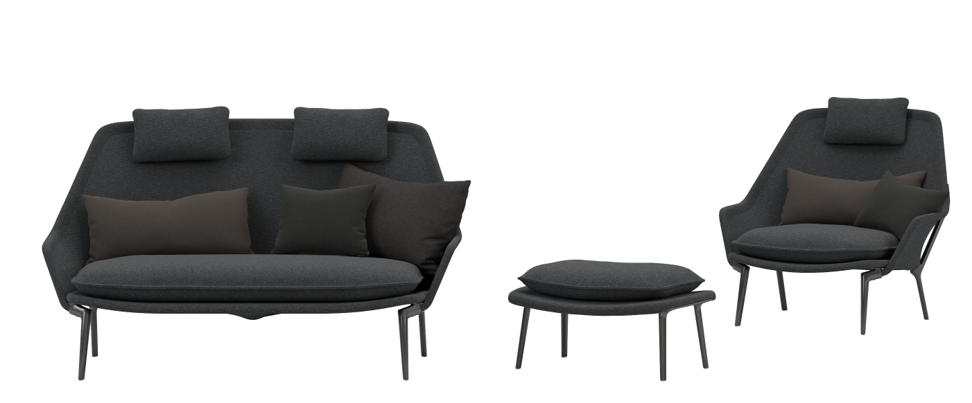 Slow Chair & Ottoman Fauteuil en tissu Vitra 