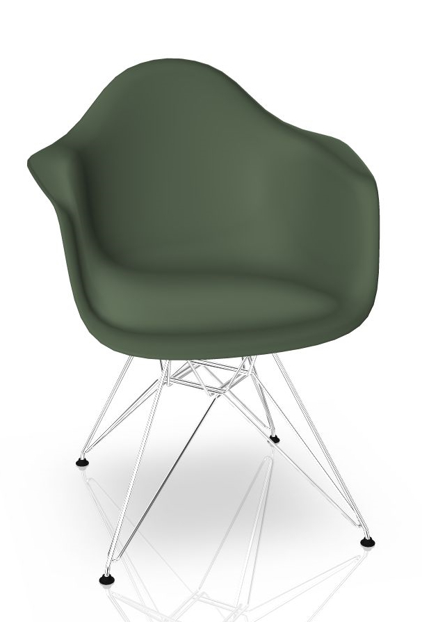 Eames Plastic Arm Chair DAR Chaise Vitra Chromé - Forest