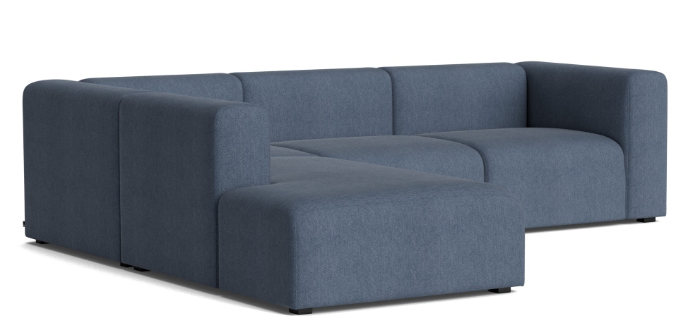 Mags Sofa Eckkombination in blau-grauem Stoff, modernes modulares Sofa mit Armlehne links.