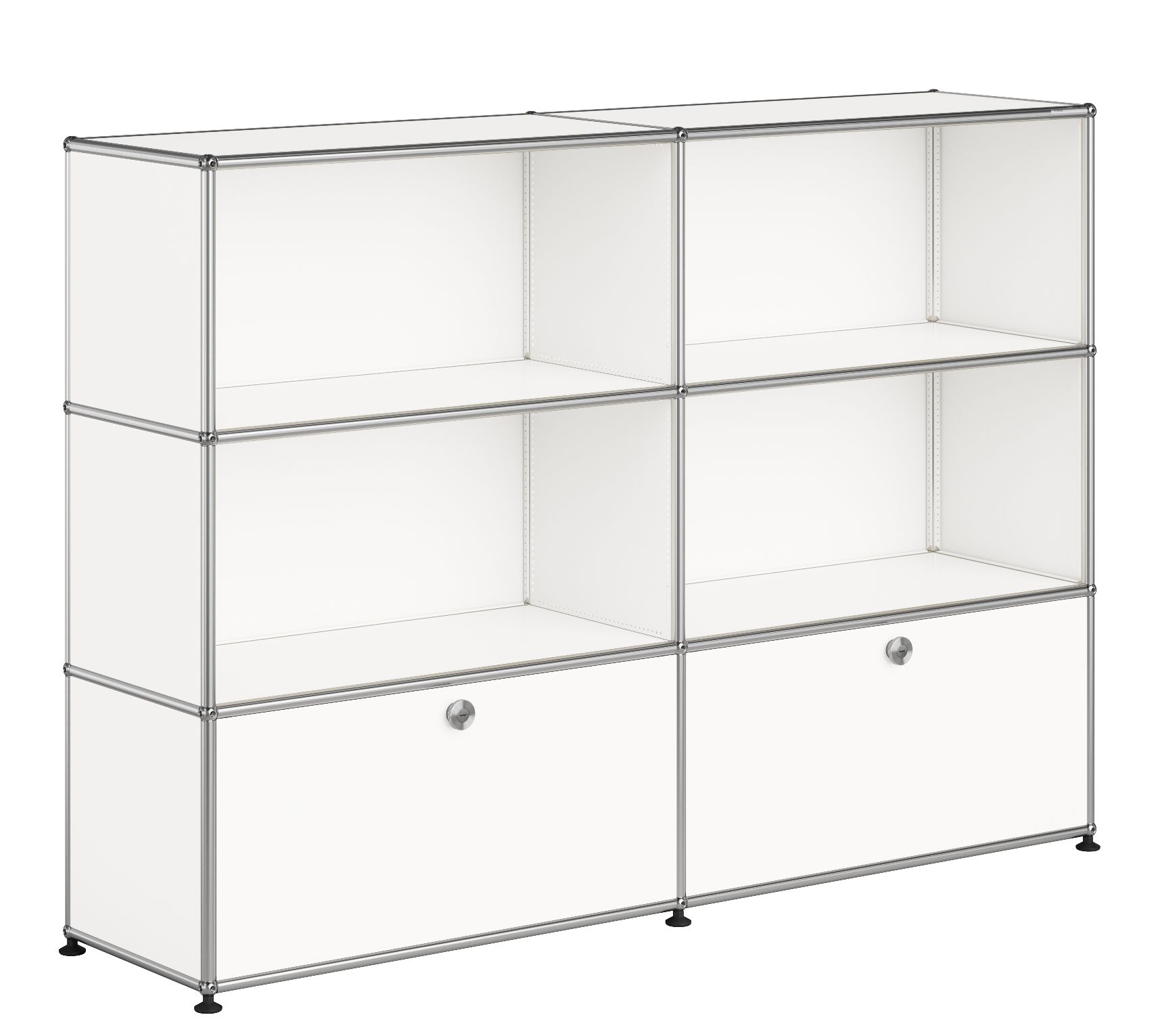 Buffet USM Haller M 65 4 portes ouvertes / 2 rabats - Blanc pur