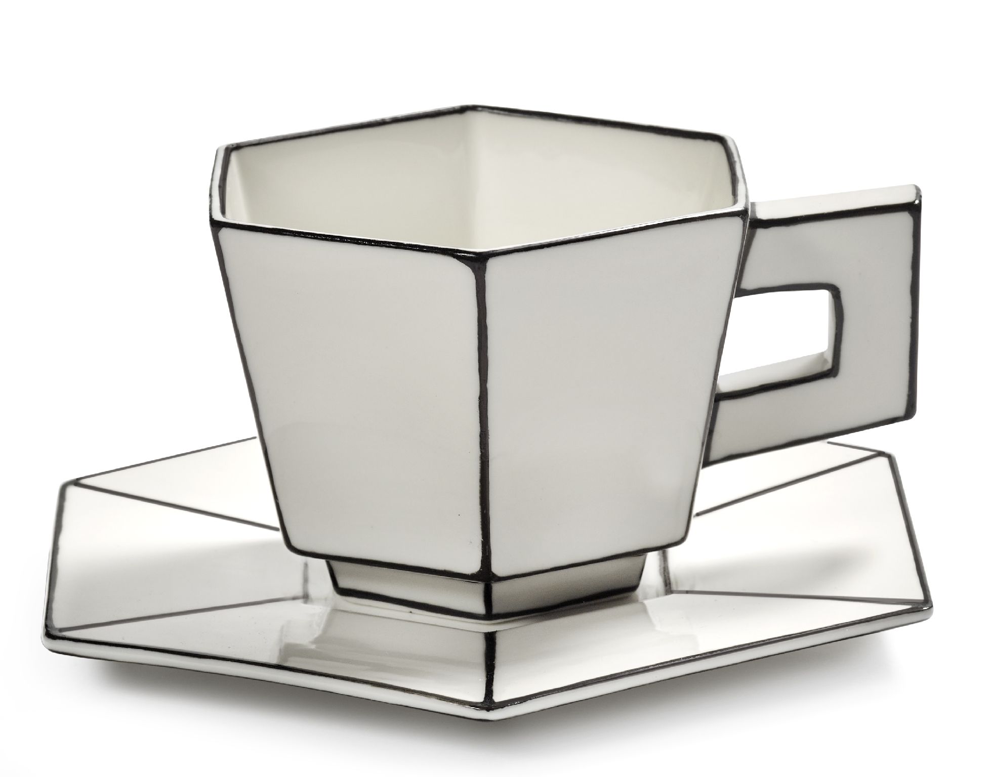 Tasse Capuucino Blanc/Noir Carte Blanche Serax  