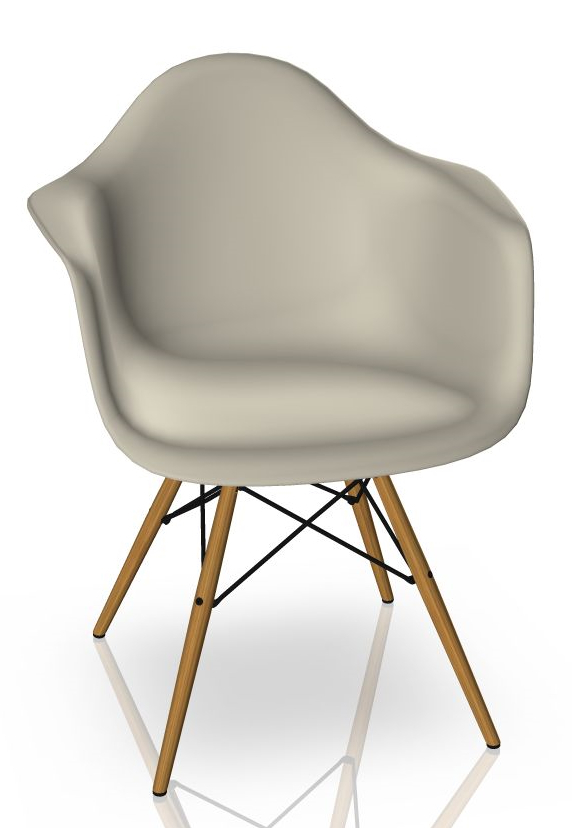 Eames Plastic Arm Chair DAW Chaise Vitra Frêne - Caillou
