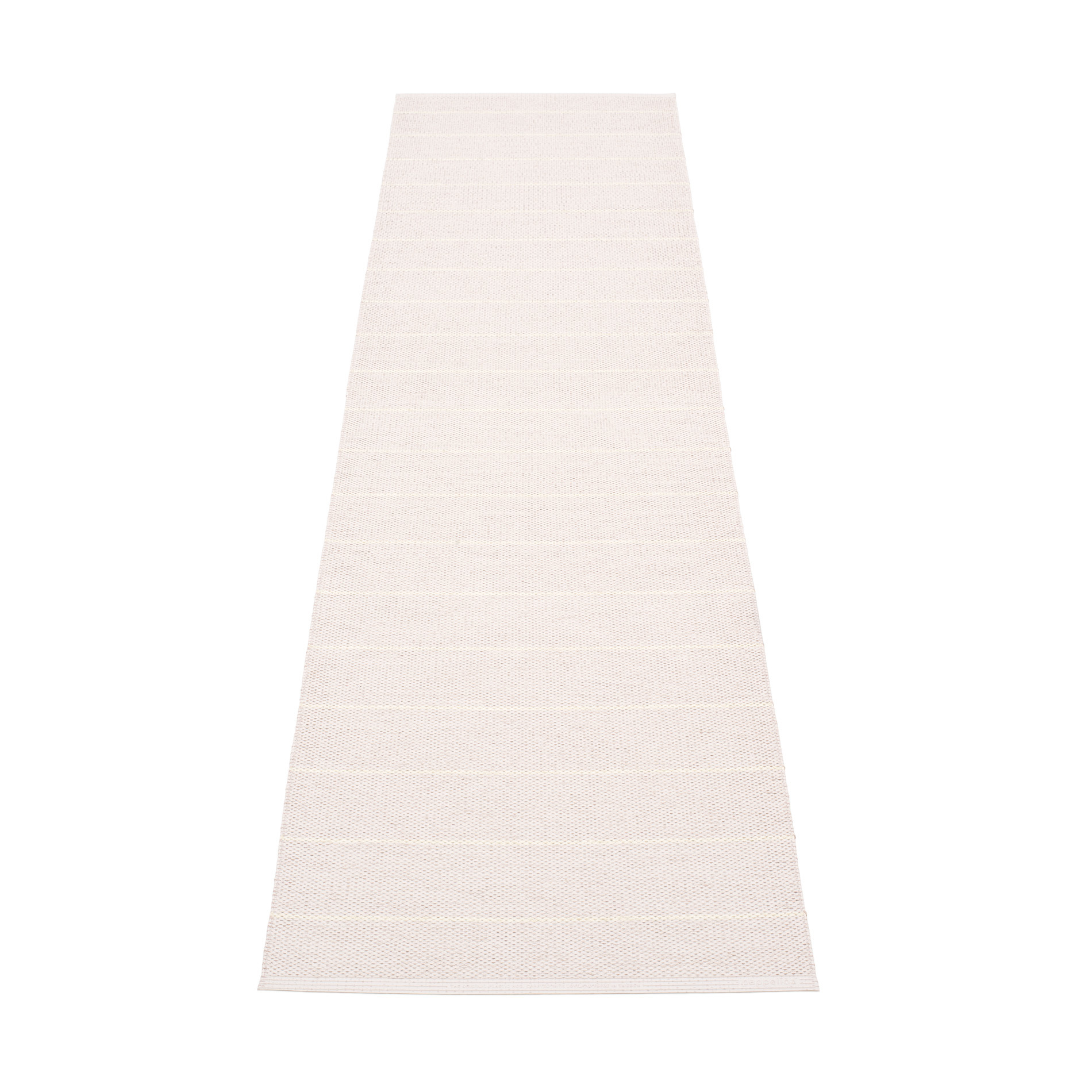 Pappelina Carl Kunststoffteppich in Pale Rosa/Ballet, 70x270 cm, Detailansicht des gewebten Teppichs.