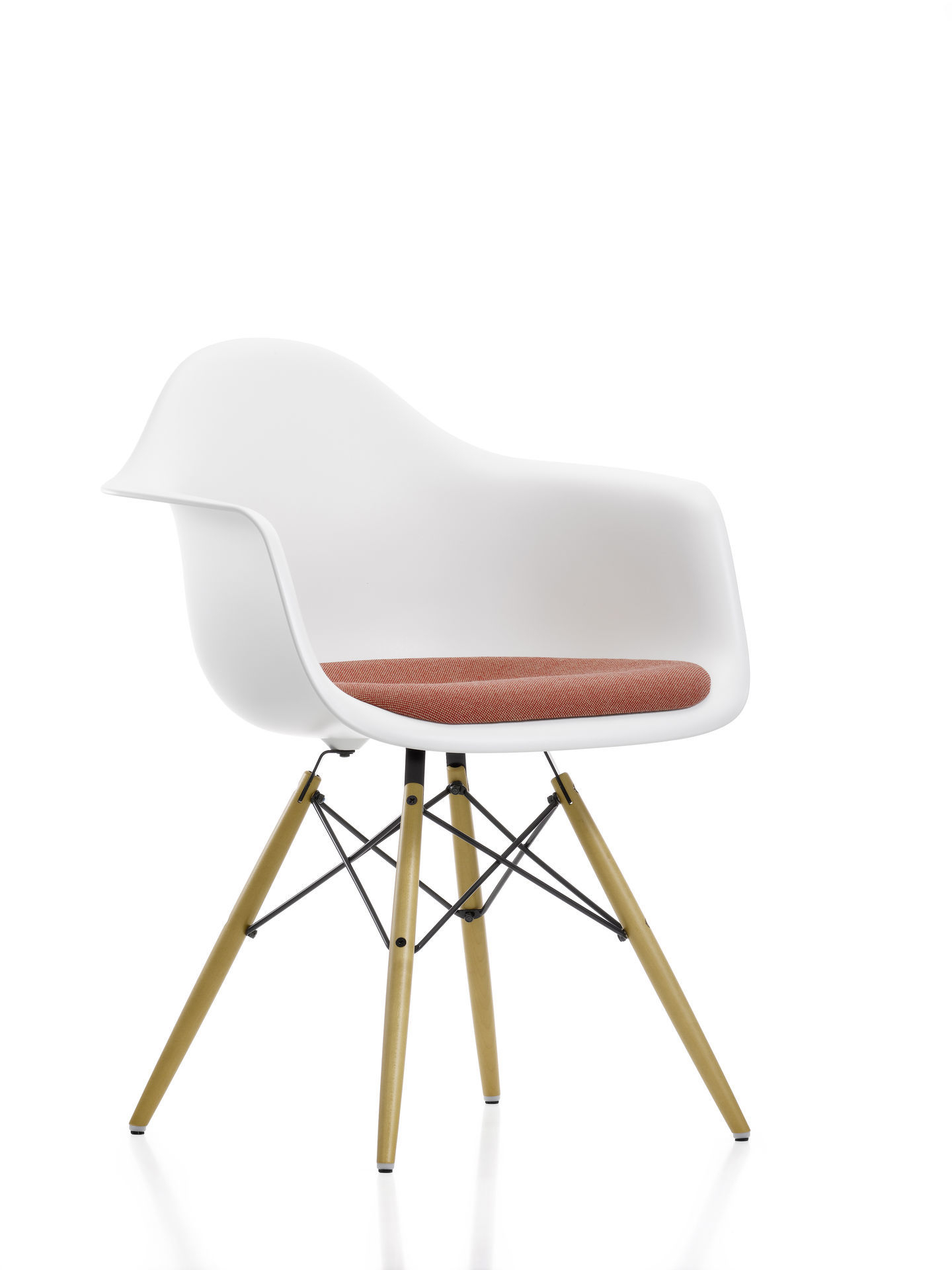 Eames Plastic Arm Chair DAW chaise avec coussin d'assise Vitra