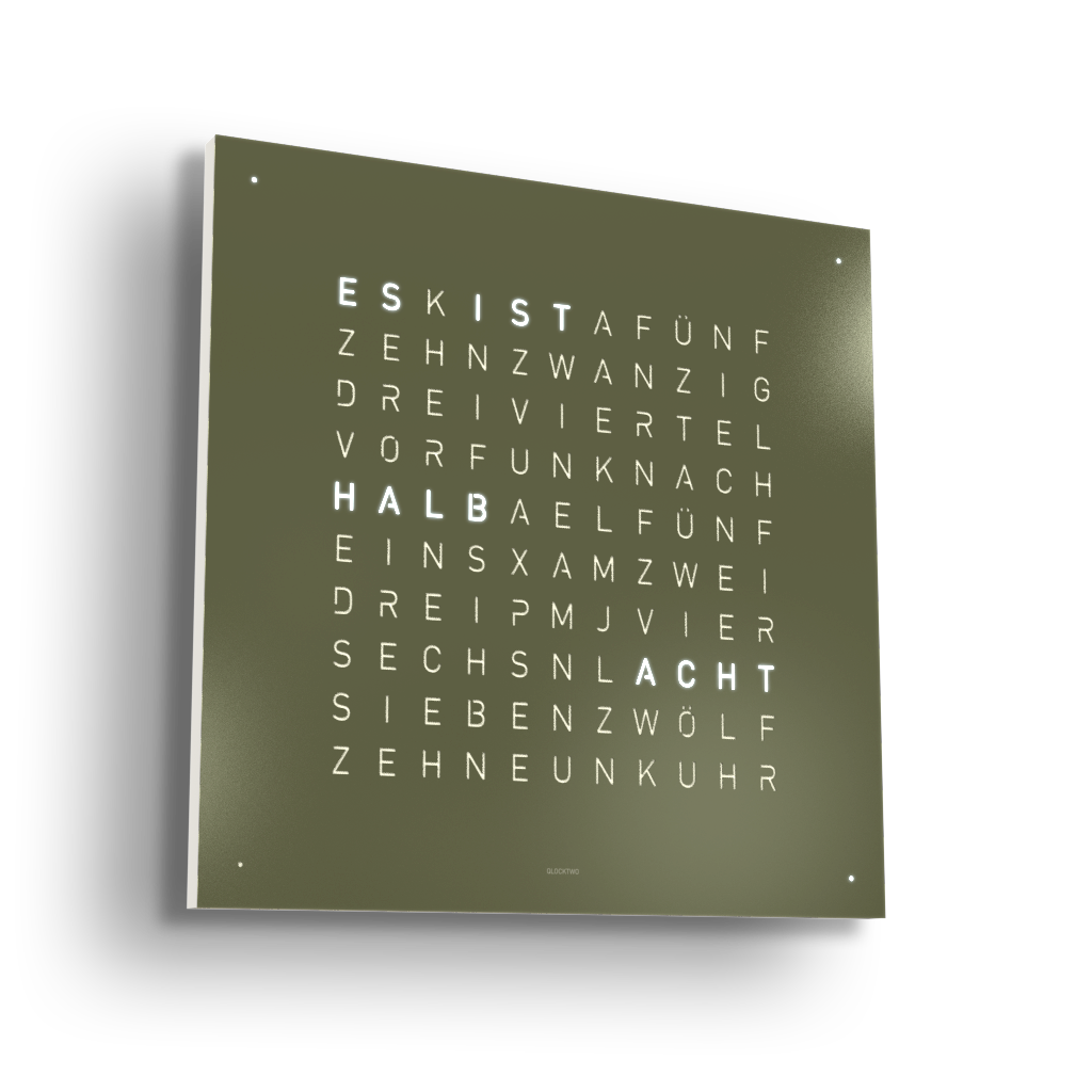 Earth 45 Steel Series Horloge murale / Objet temporel Allemande QLOCKTWO