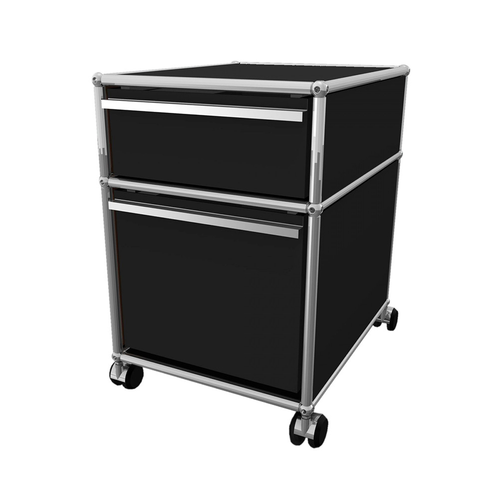 USM Haller Rollcontainer mit Hängeregistratur – enzianblau